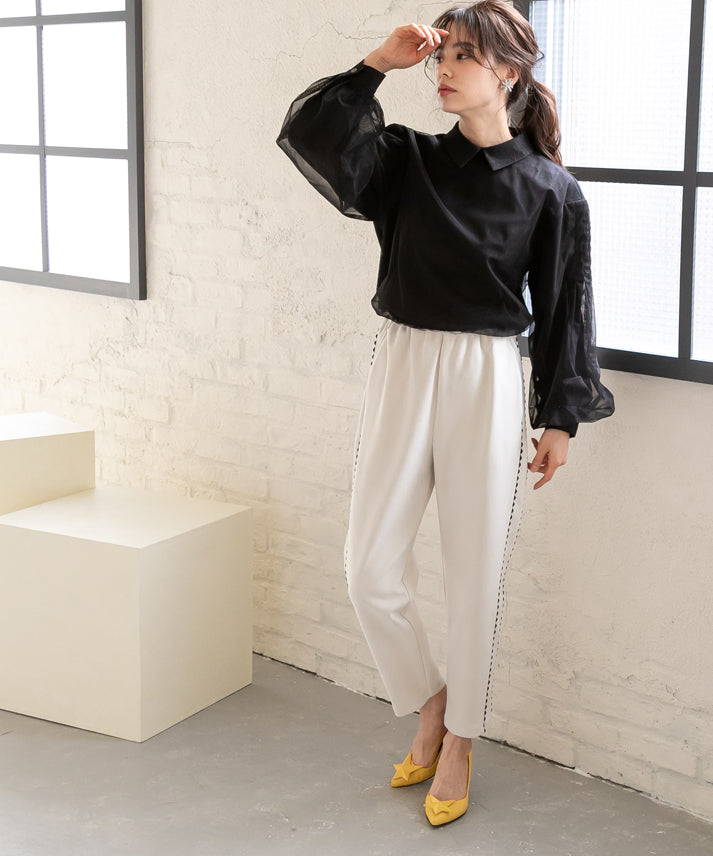 stripe organdy blouse