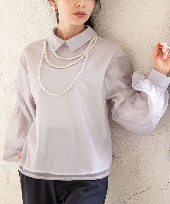 stripe organdy blouse
