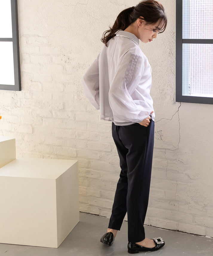 stripe organdy blouse