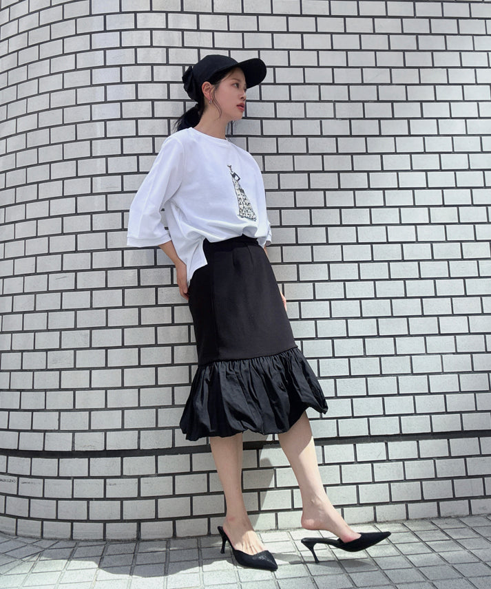 hem balloon mermaid skirt short