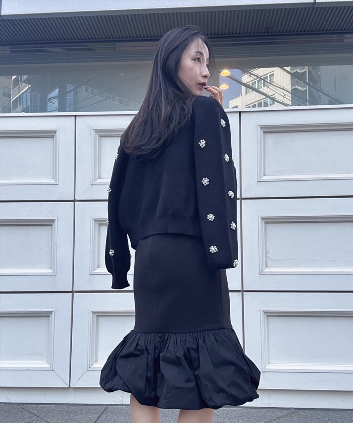 hem balloon mermaid skirt short