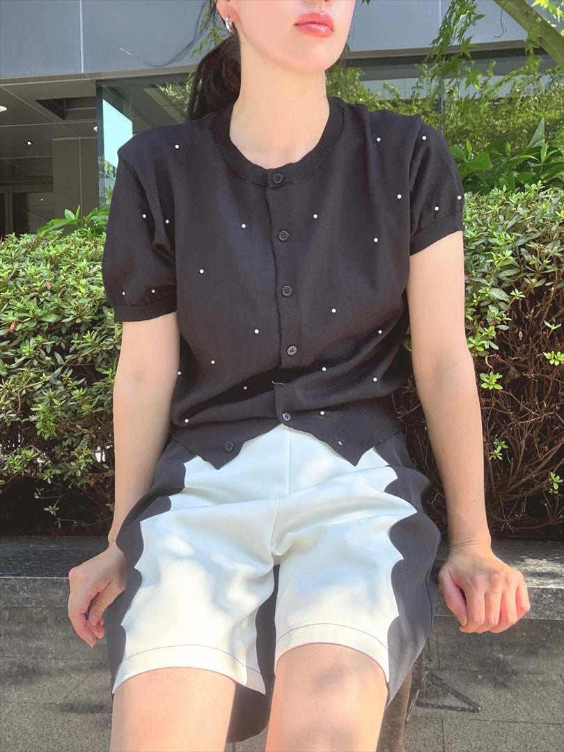 color scheme scalloped shorts