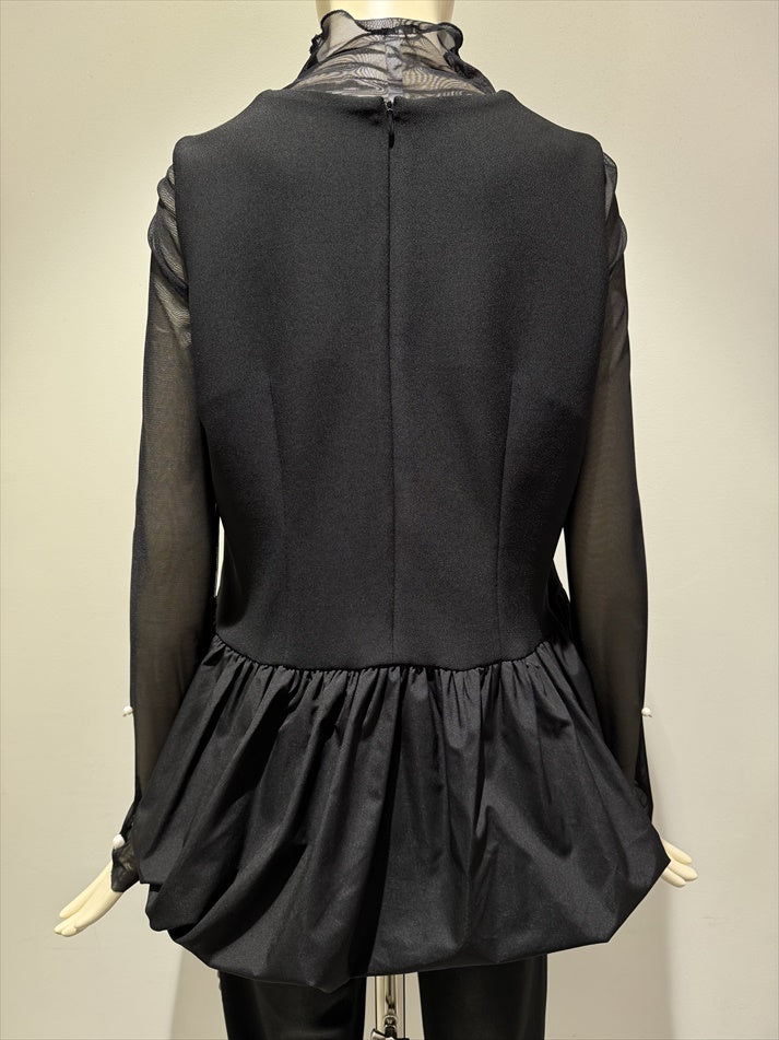 hem balloon peplum vest