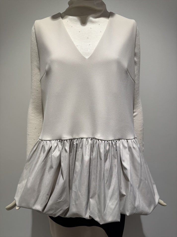 hem balloon peplum vest