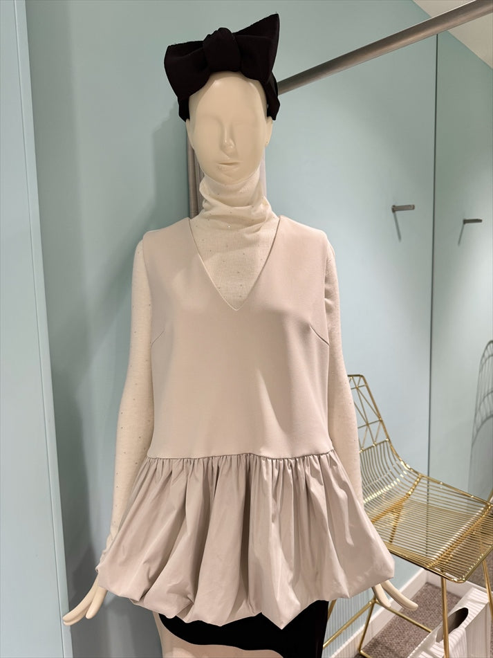 hem balloon peplum vest