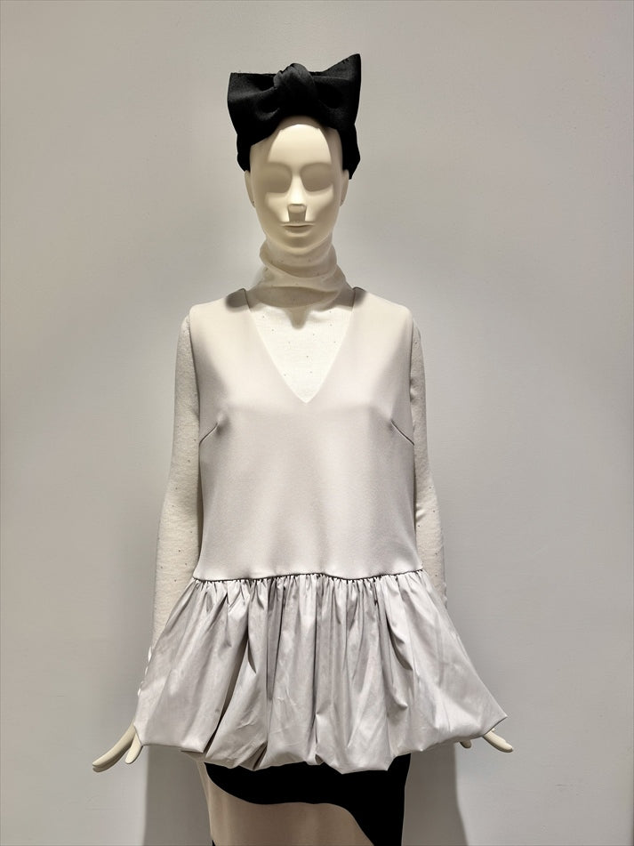 hem balloon peplum vest