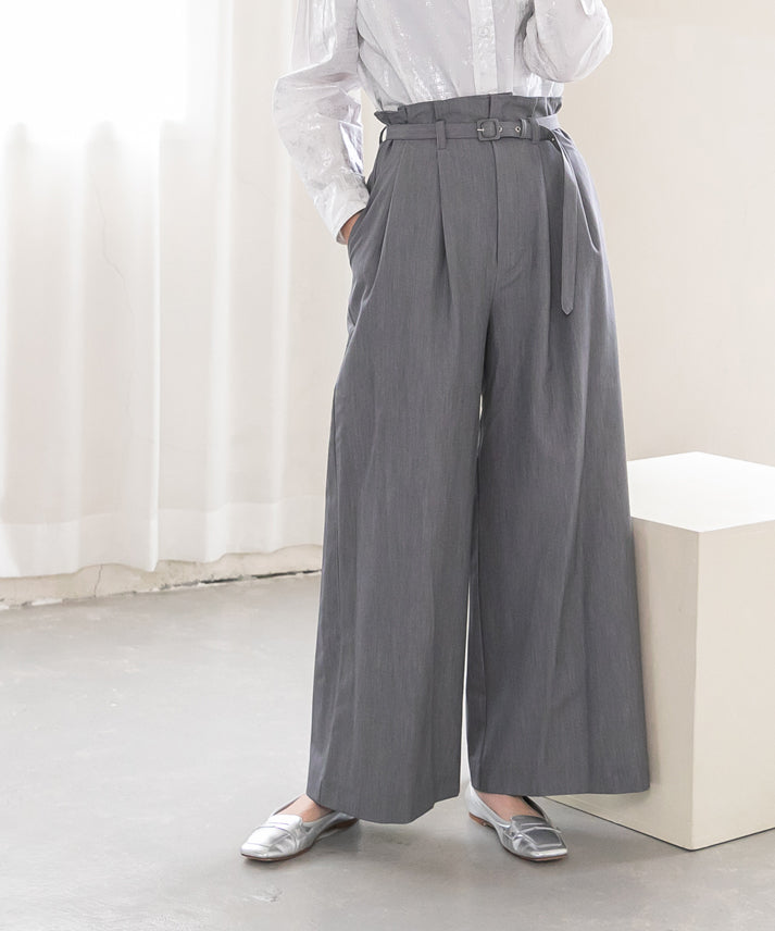 waist belt wide pants