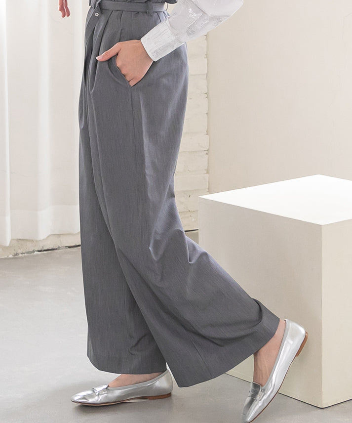 waist belt wide pants