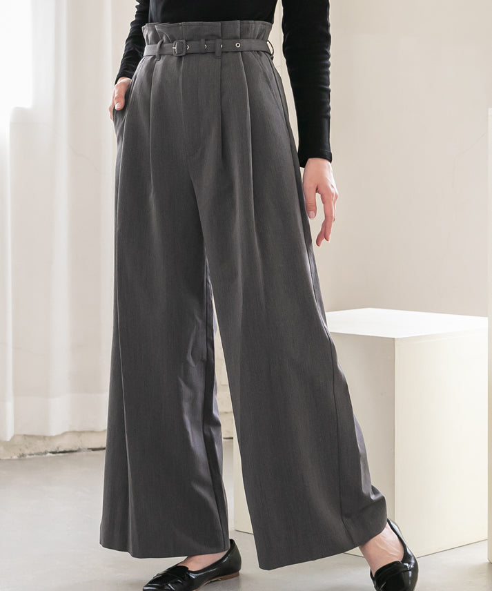 waist belt wide pants