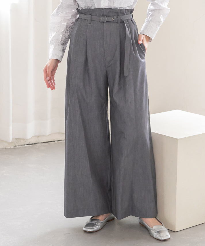 waist belt wide pants