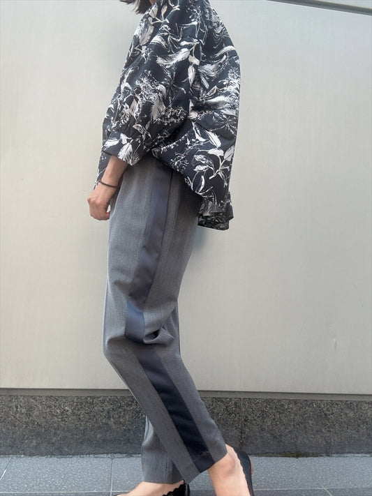 side satin center press pants