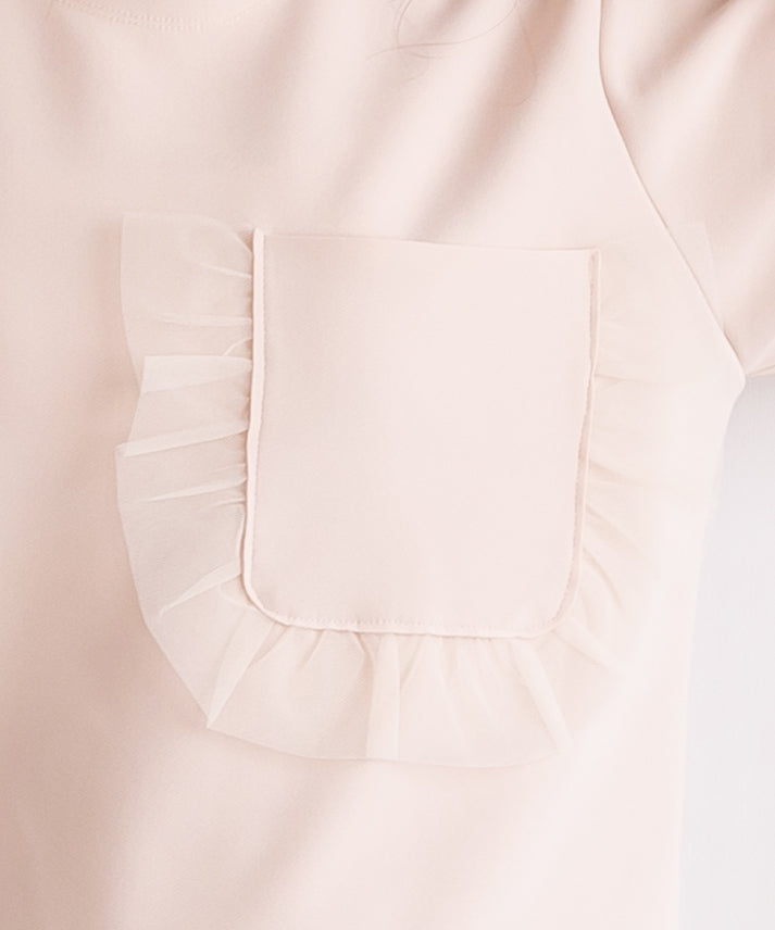 tulle frills pocket pullover