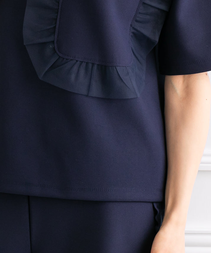 tulle frills pocket pullover