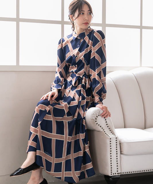 ribbon pattern print onepiece