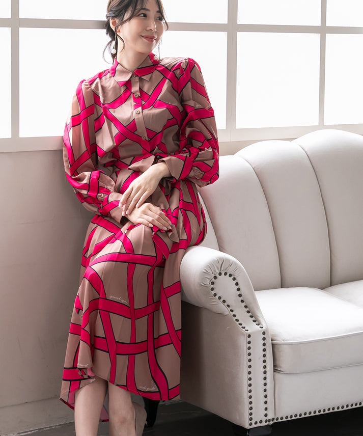 ribbon pattern print onepiece