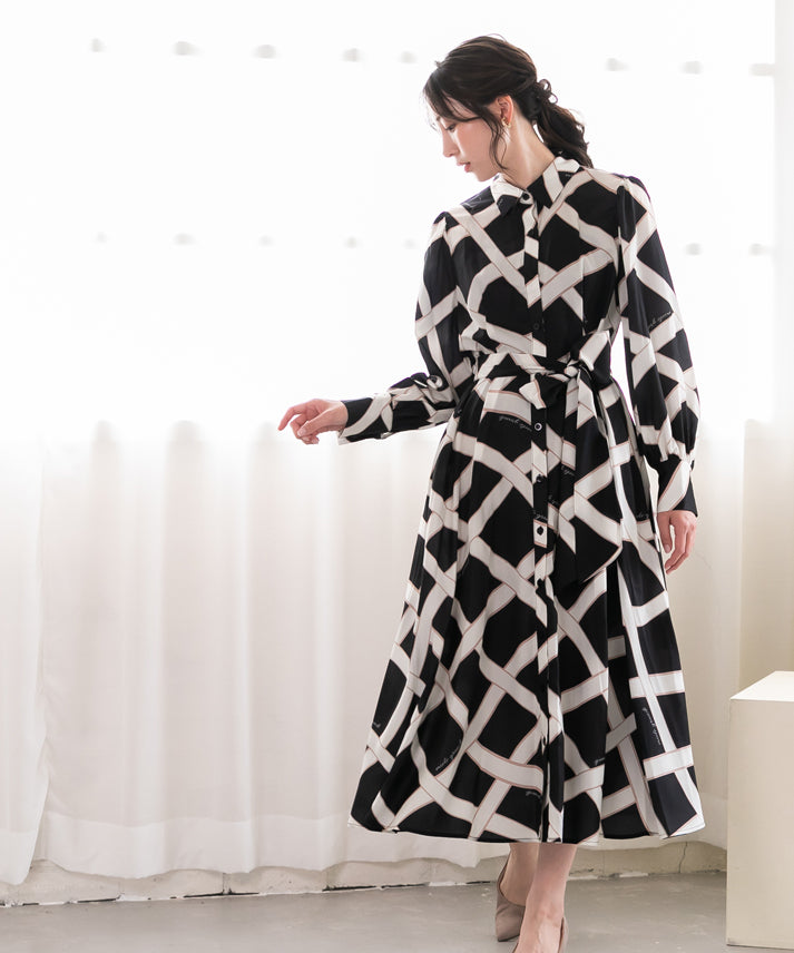 ribbon pattern print onepiece