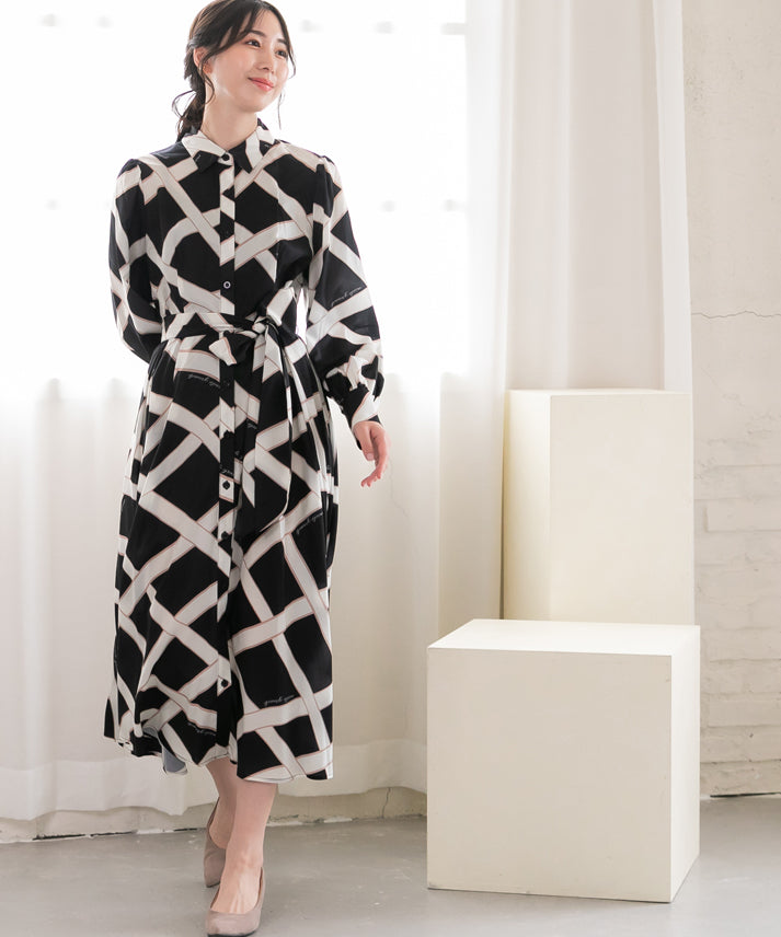 ribbon pattern print onepiece