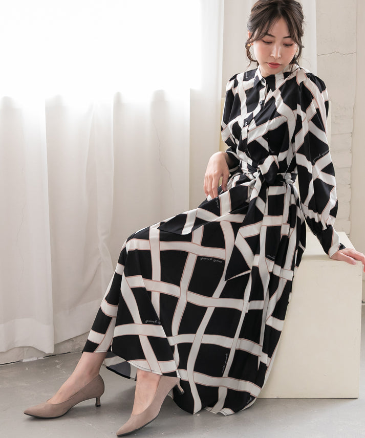 ribbon pattern print onepiece