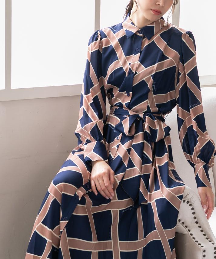 ribbon pattern print onepiece