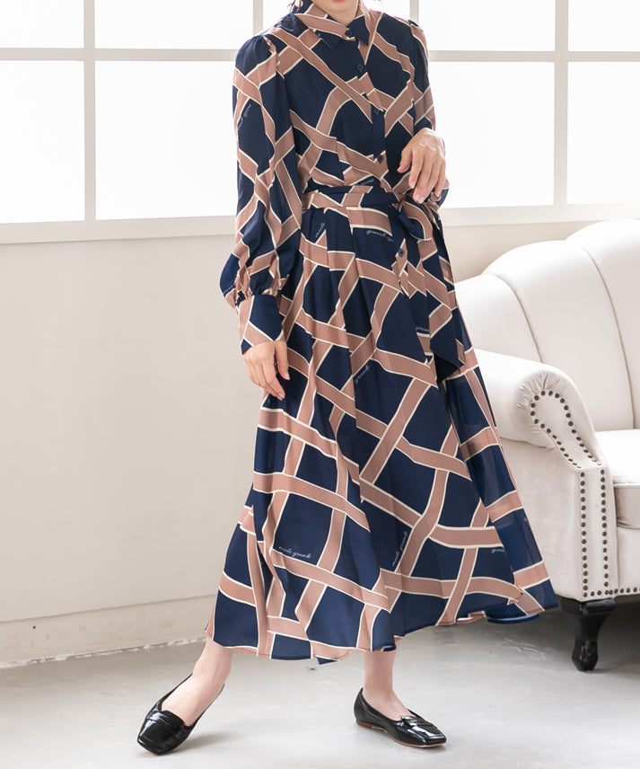 ribbon pattern print onepiece