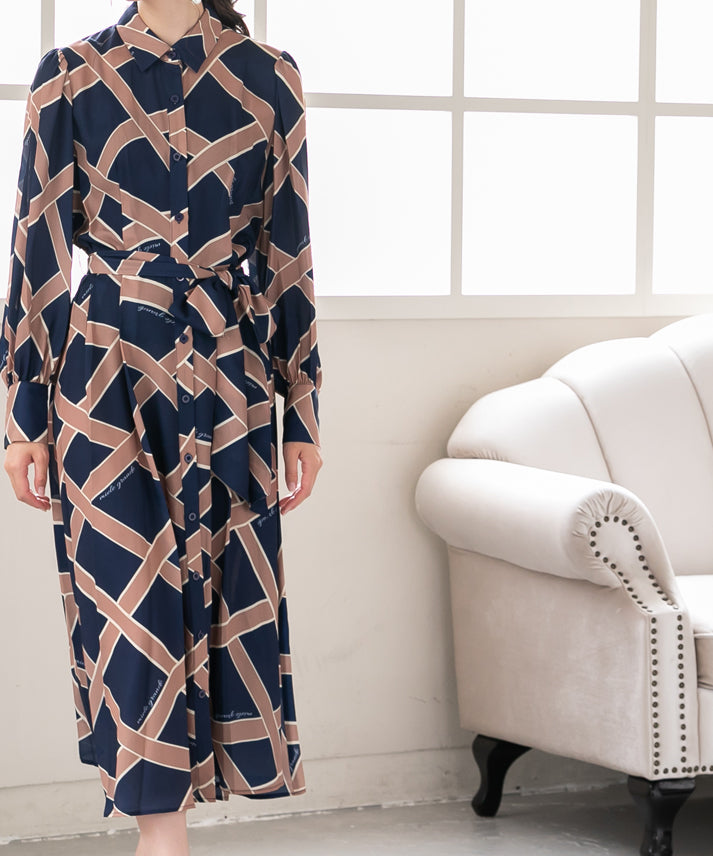 ribbon pattern print onepiece