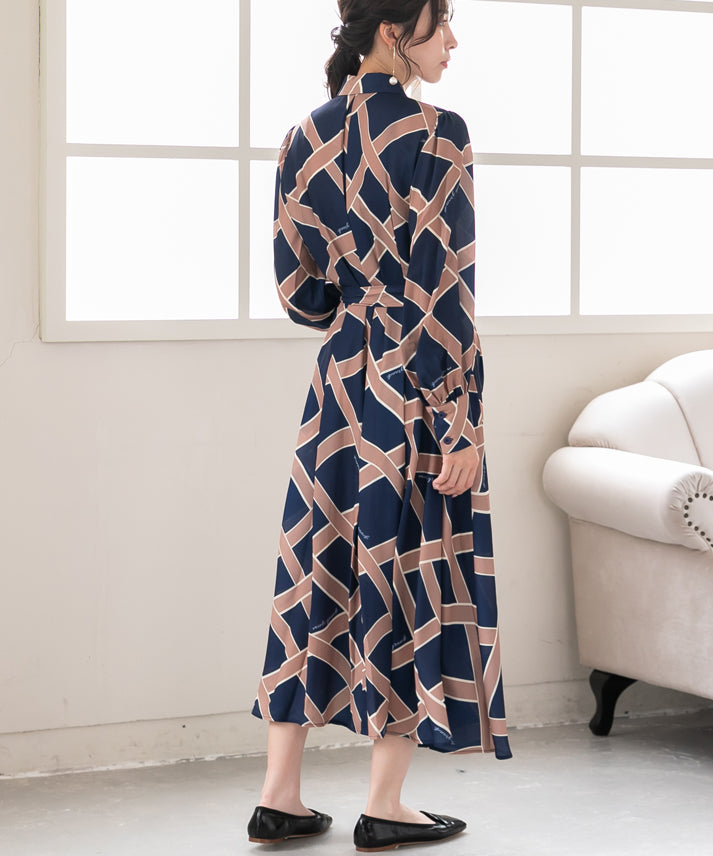 ribbon pattern print onepiece