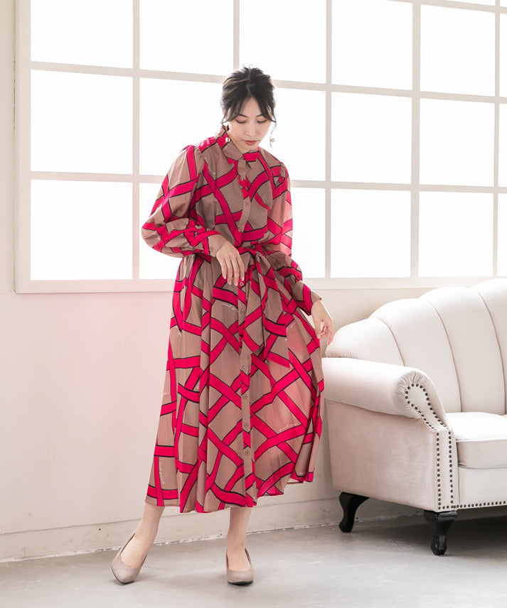 ribbon pattern print onepiece