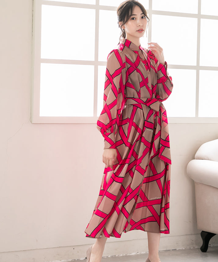 ribbon pattern print onepiece