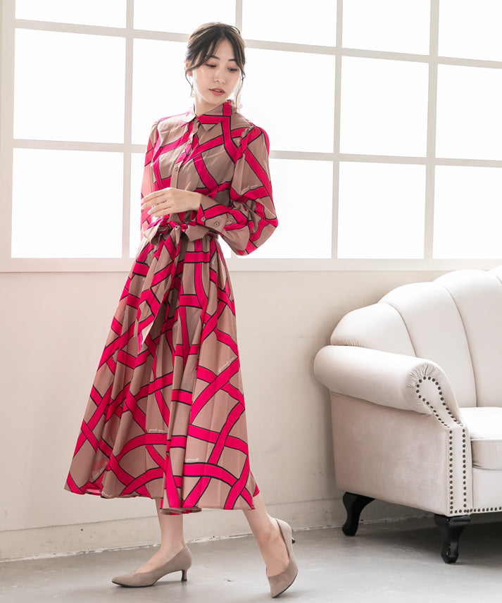 ribbon pattern print onepiece