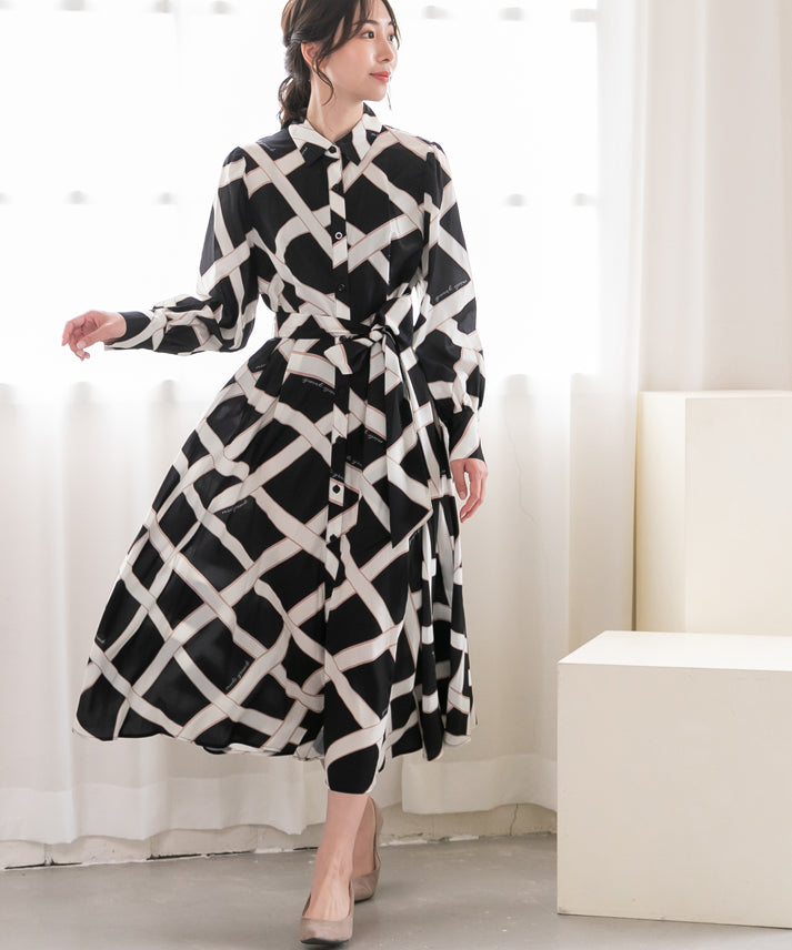 ribbon pattern print onepiece