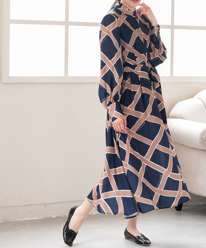 ribbon pattern print onepiece