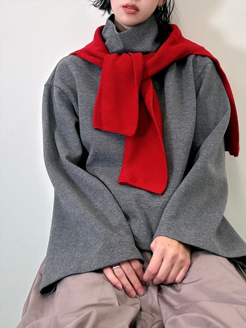 sleeve flare long sleeve high neck cut and sew