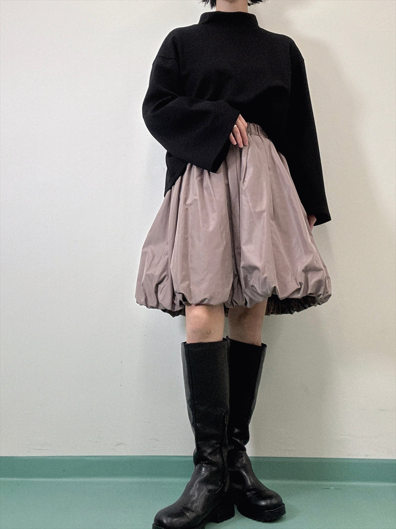 sleeve flare long sleeve high neck cut and sew