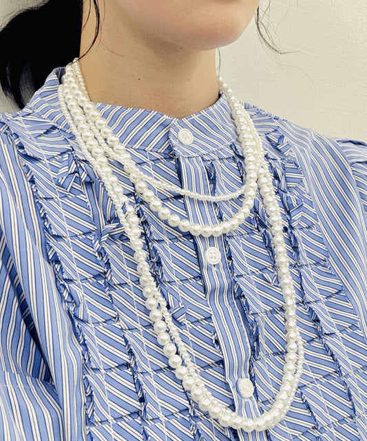 double series pearl necklace (long)