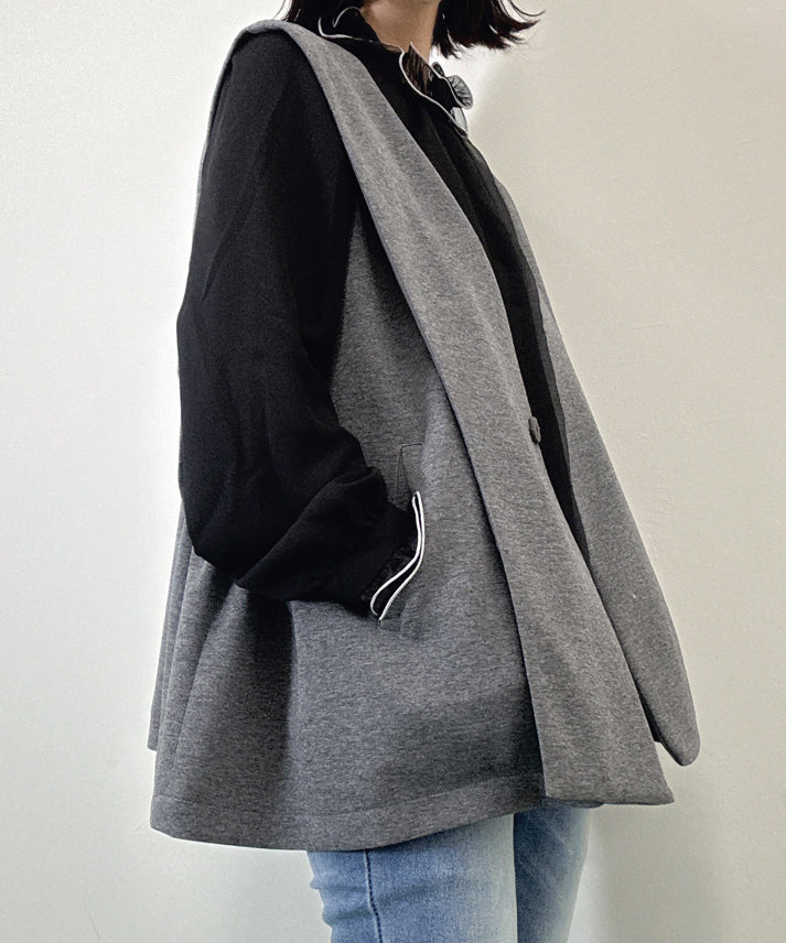 bicolor piping frills blouse