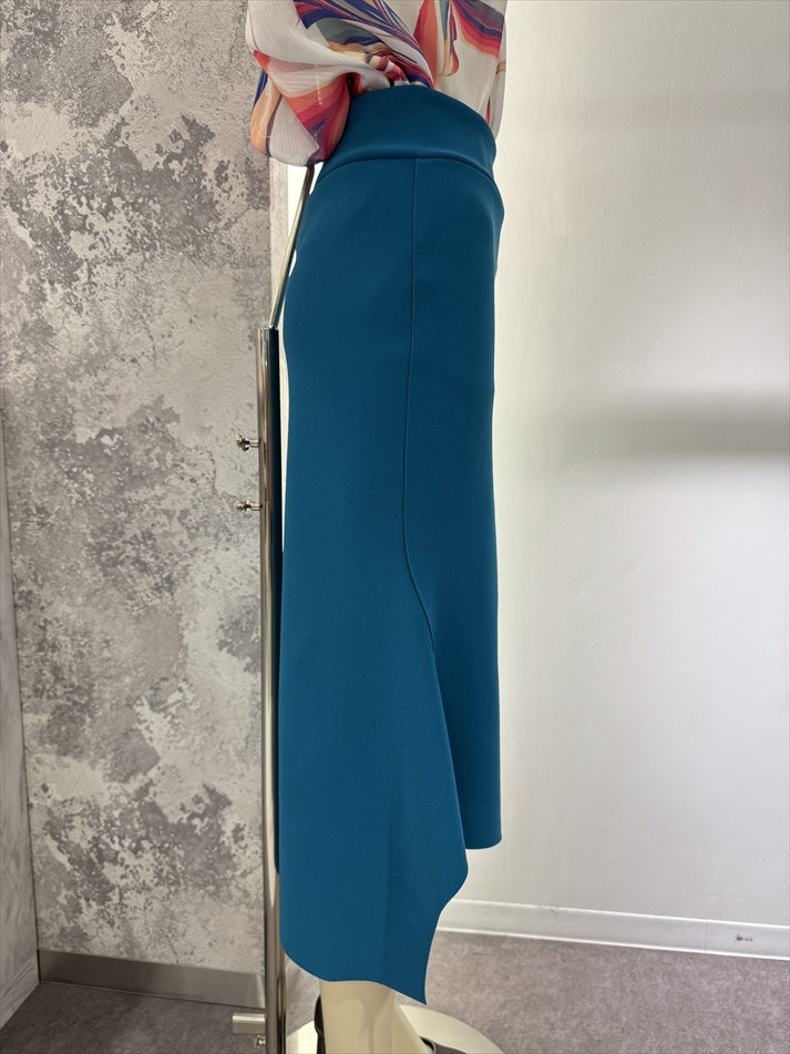 stretch hem asymmetry skirt