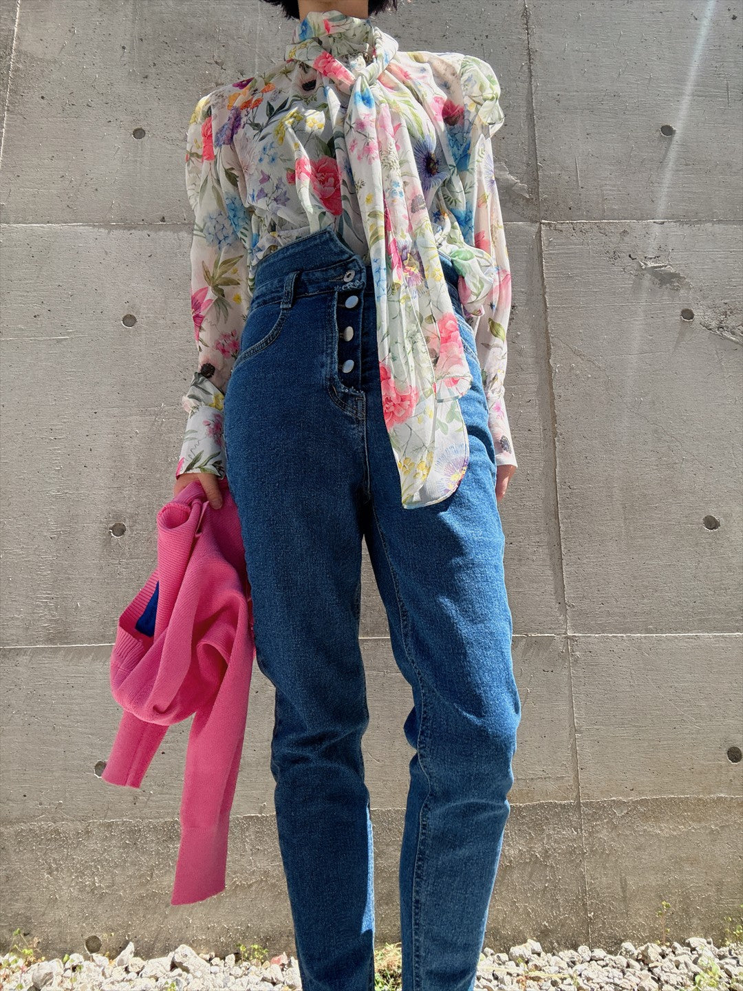 floral print bow tie blouse