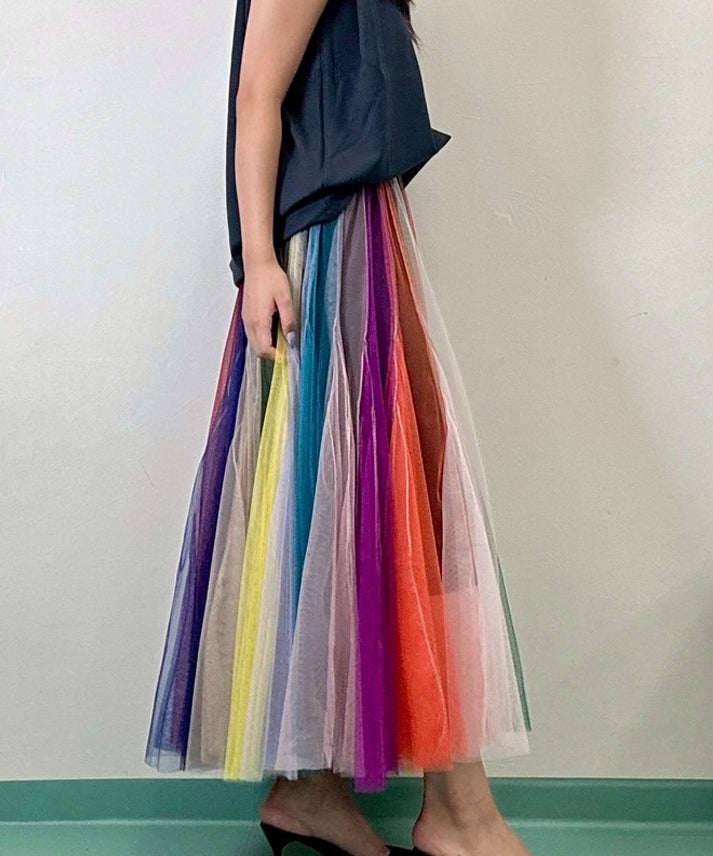 multi color tulle skirt