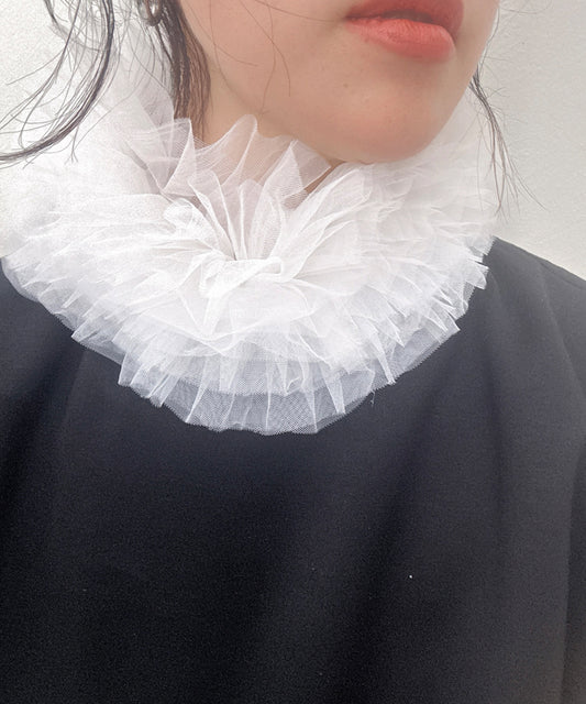 tulle volume false collar