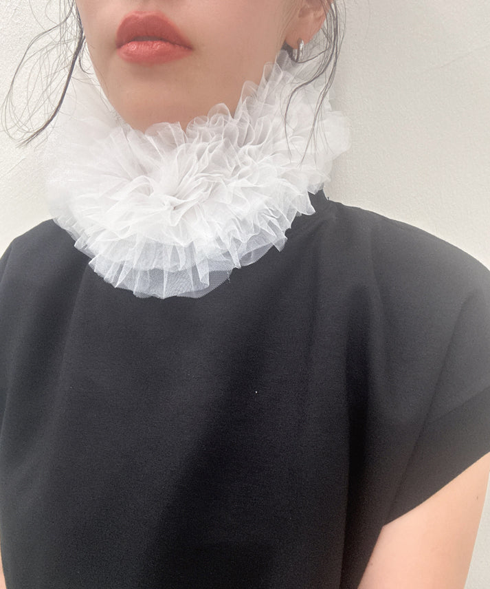 tulle volume false collar