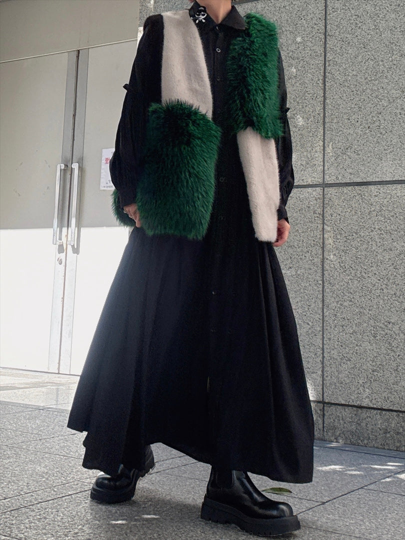 multi fake fur vest