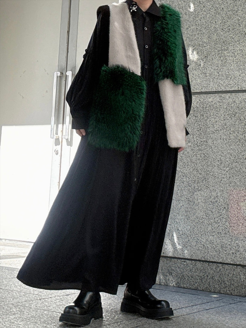 multi fake fur vest