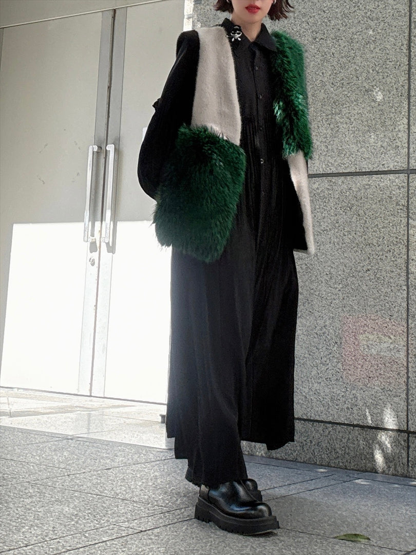 multi fake fur vest