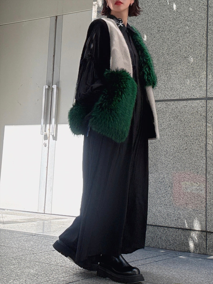 multi fake fur vest