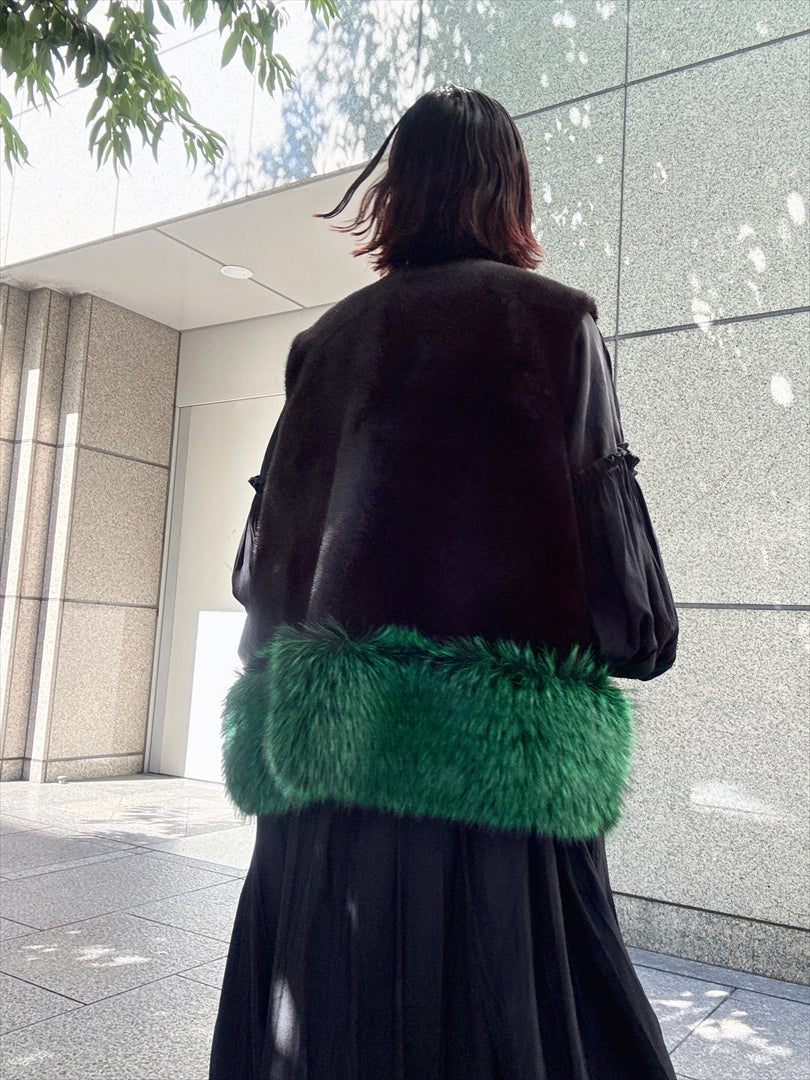 multi fake fur vest