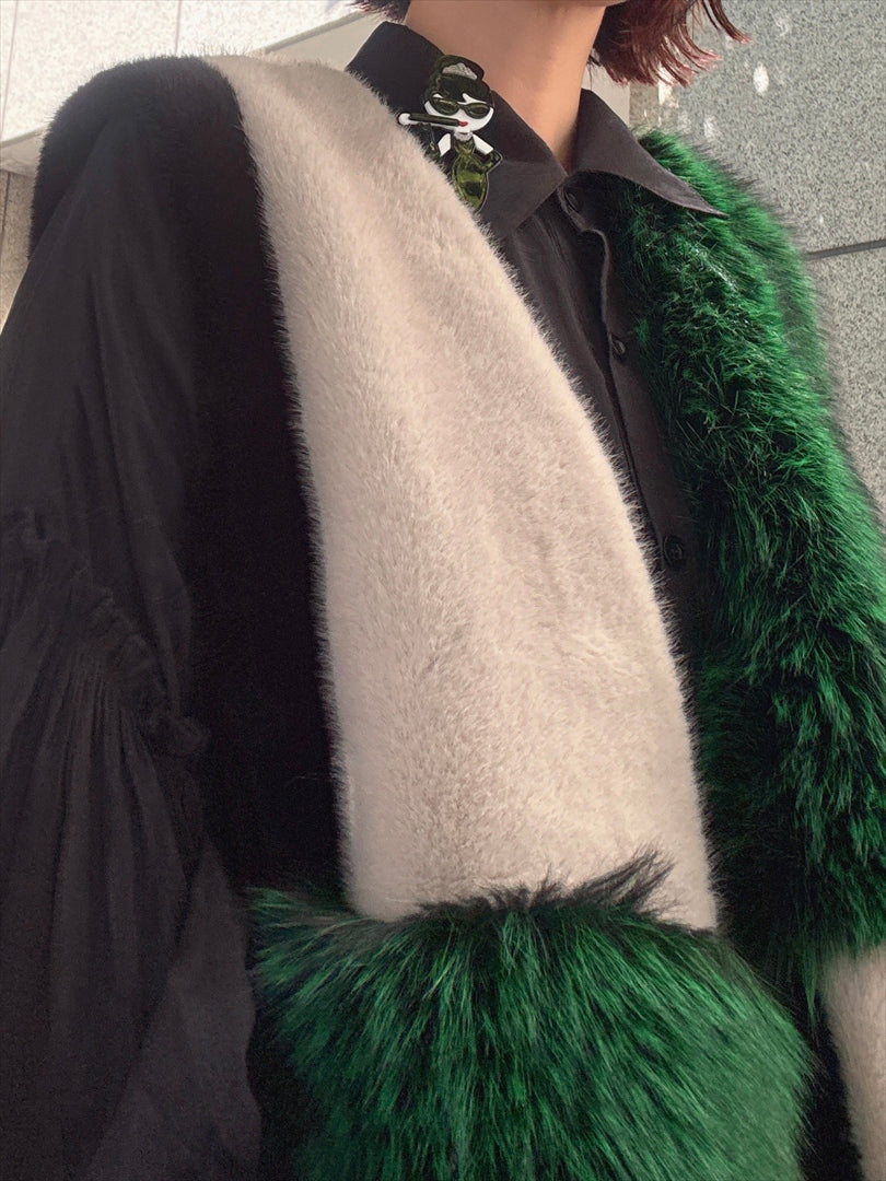 multi fake fur vest
