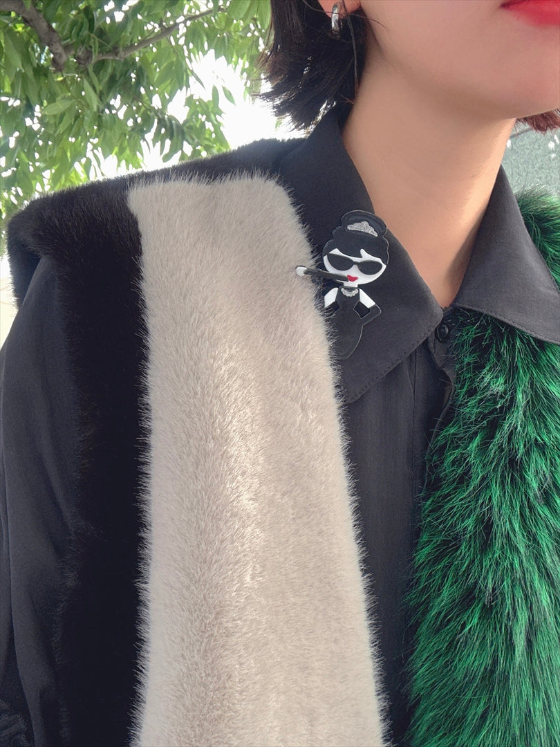 multi fake fur vest