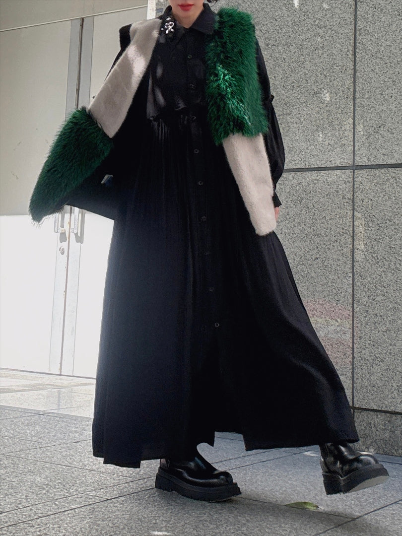 multi fake fur vest