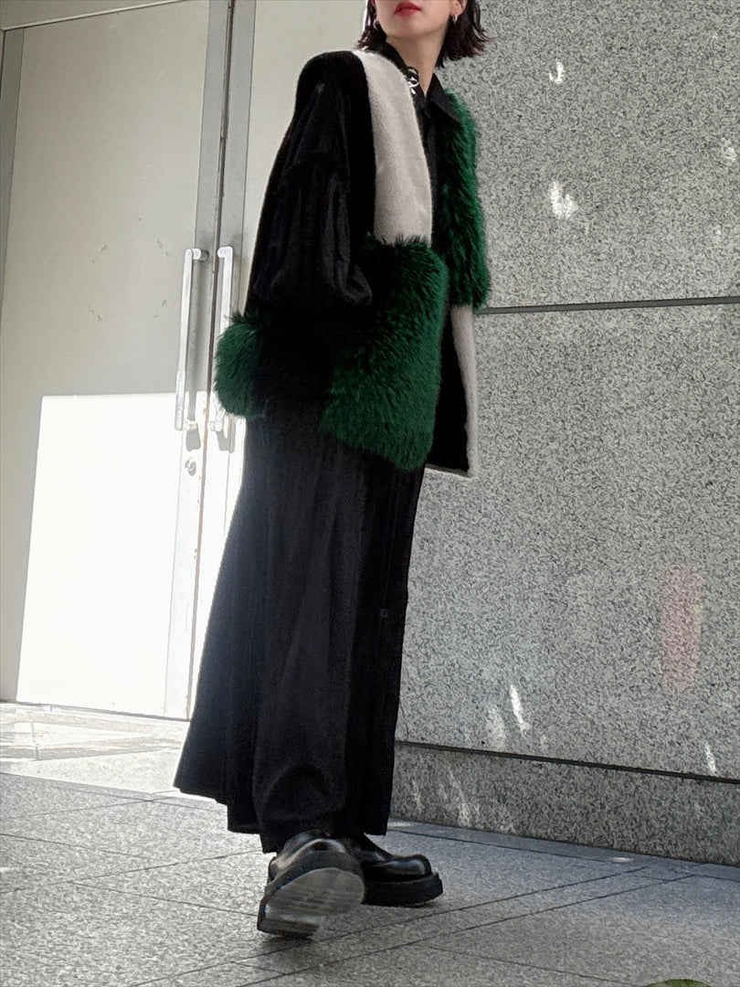 multi fake fur vest