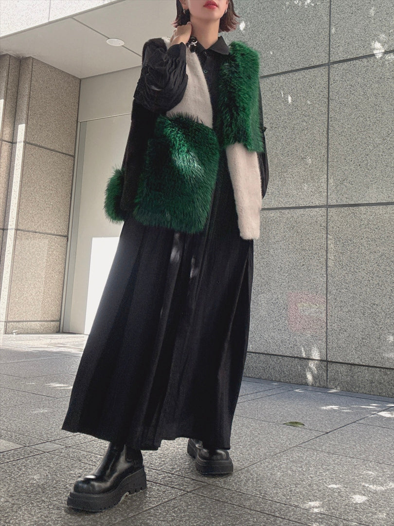 multi fake fur vest